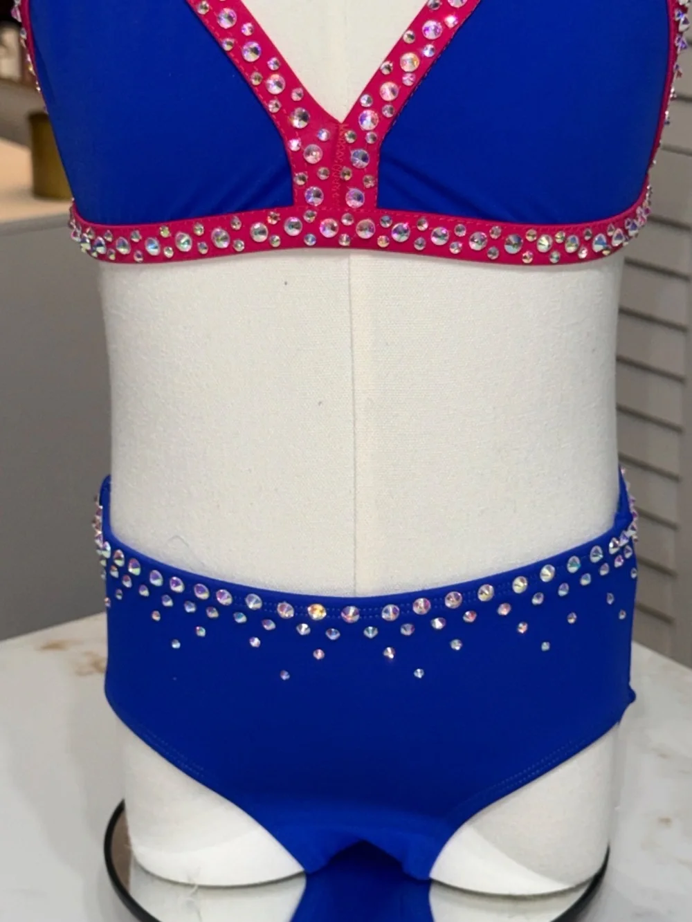 Semi Custom Child Small Blue and Pink Jazz Dance Costume